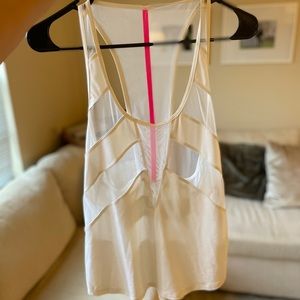 Lululemon Tank - Sheer Stripe with Pink Detail
